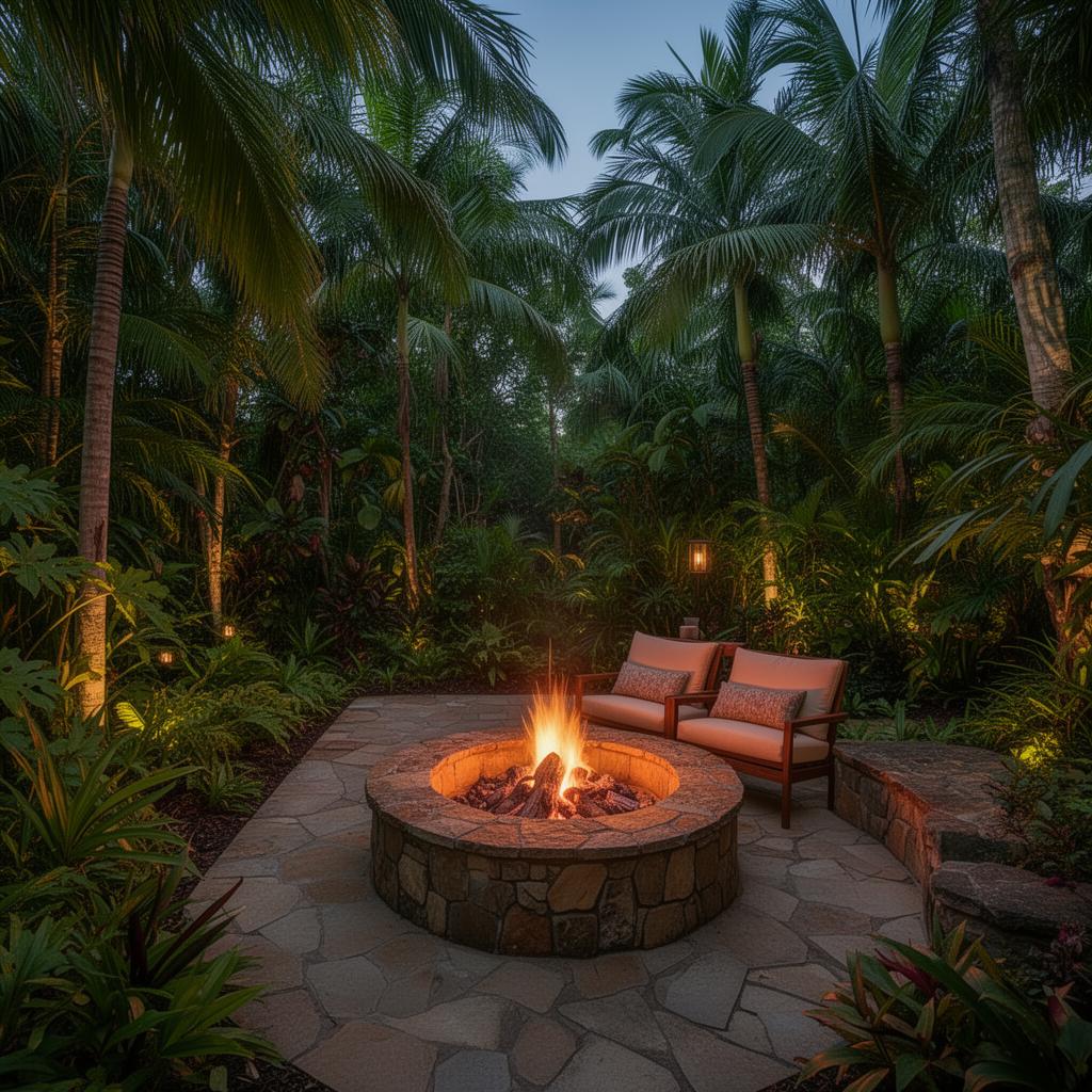 Tropical Garden Fire Retreat